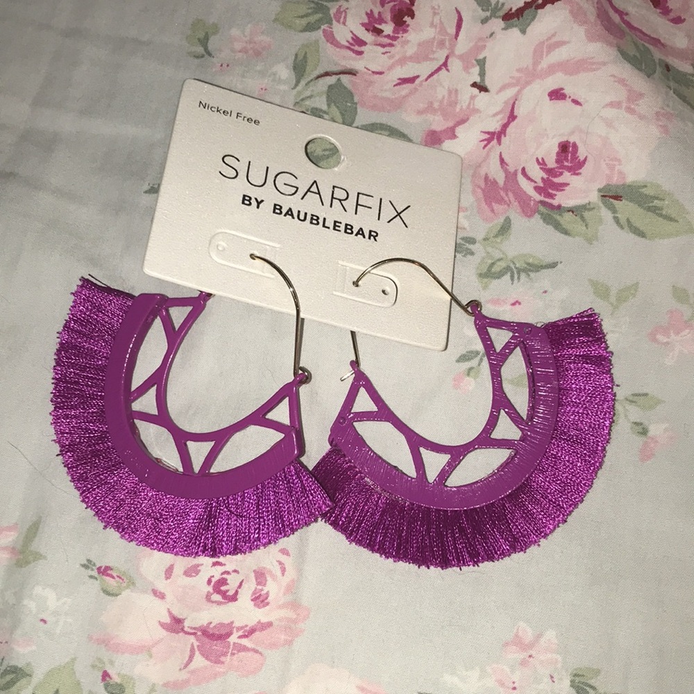 BAUBLEBAR Fringe Drop Earrings - 2.75" Hoops NEW